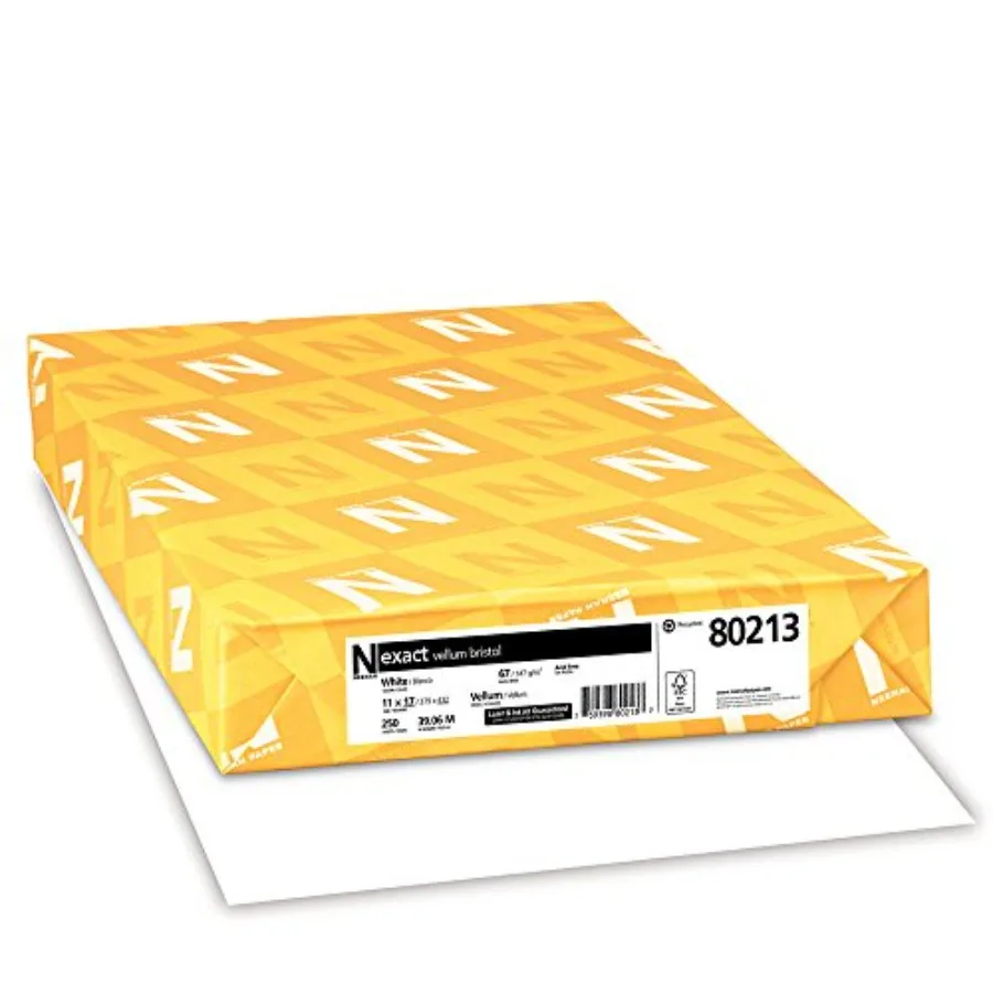 

Exact Vellum Bristol, 11" x 17", 67 lb/145 gsm, White, 94 Brightness, 250 Sheets 80213