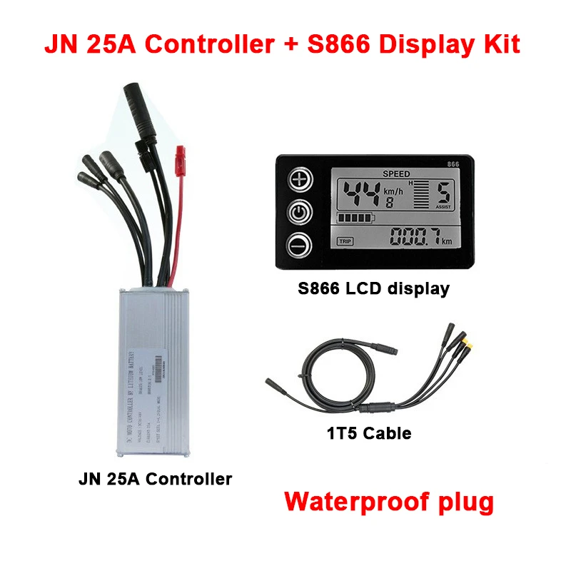 

Electric bicycle Scooter Controller S866 LCD Display e-Bike 9-Tube 36V/48V JN 25A Controller,refit Accessory,For 500W Motor