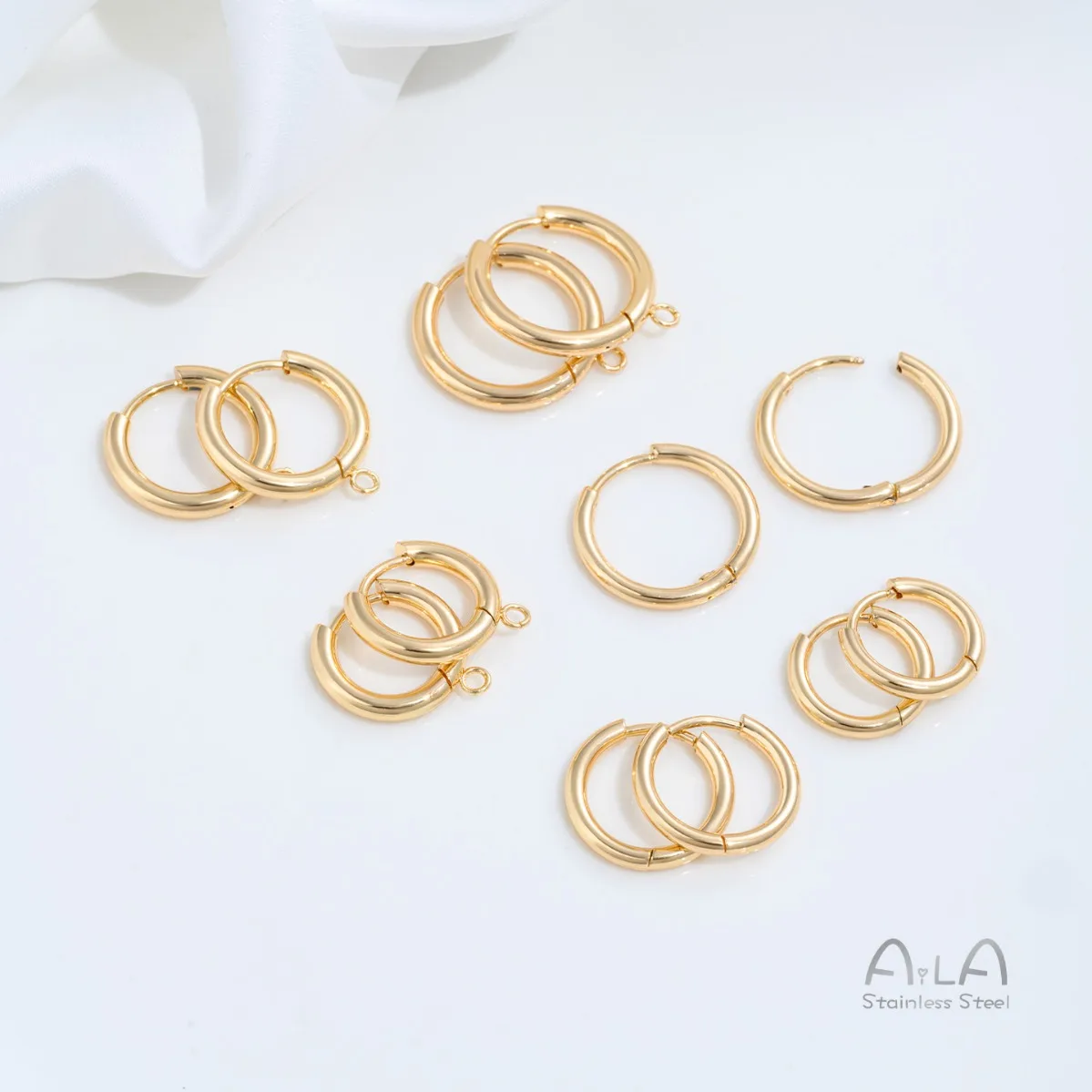 Titanium Steel Hoop Ear Cuff With Spring Clasp Optional Hanging Loop DIY Handmade Dangle Earring Findings For Pearls