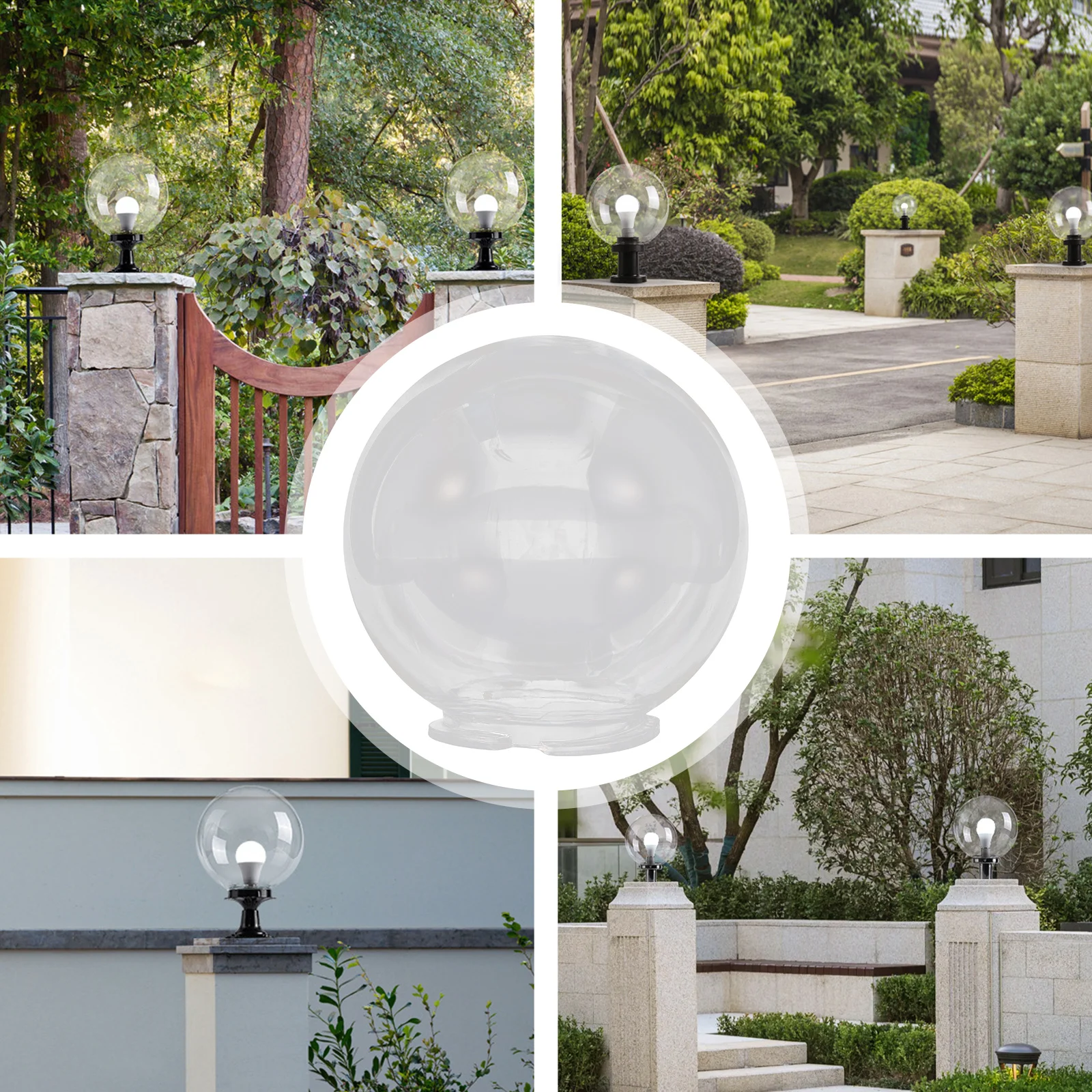 

Round Ball Lampshade 12CM Transparent Outdoor Garden Light Cover Waterproof Protector Accessories Plastic Shade Dust Proof