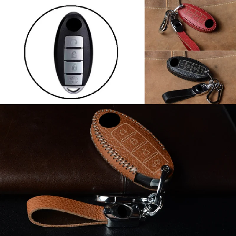 

A+ Genuine Leather Car Key Fob Case Cover For Nissan Rouge Pathfinder Maxima Altima