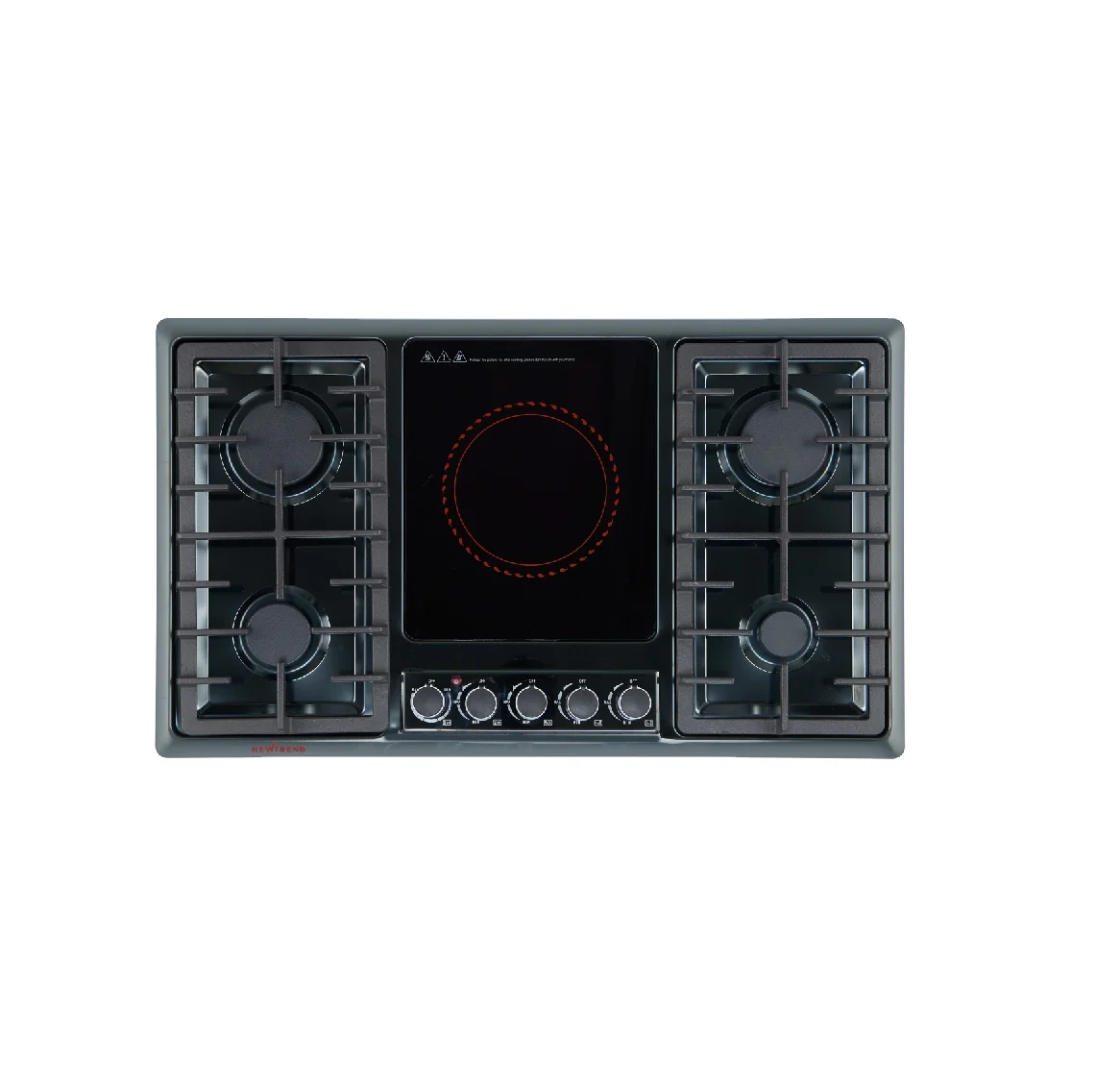 Gas&Infrared Stove Lpg/ng Black Stainless Steel 5 Burners  Golden Supplier Gas Hob 5 Burners