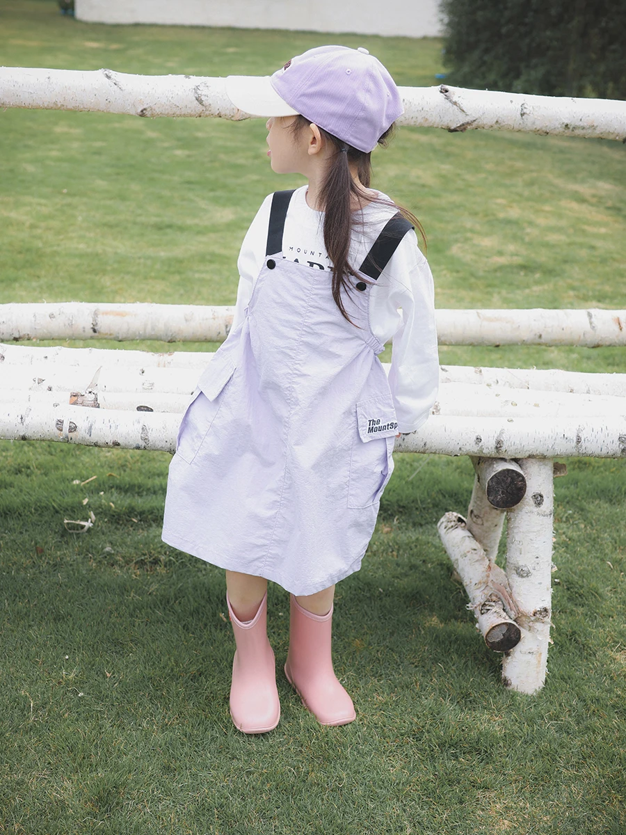 Comfortable Lightweight Girls' Strap Dress Spring Autumn New Style Children's Skirt Versatile Dress Nylon Fabric Casual Style