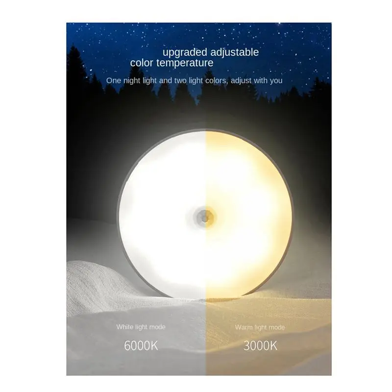 4X Motion Sensor LED Light USB Nightlights Chargeable Lamp For Kitchen Bedroom Stairs Hallway Cabinet Closet Wardrobe