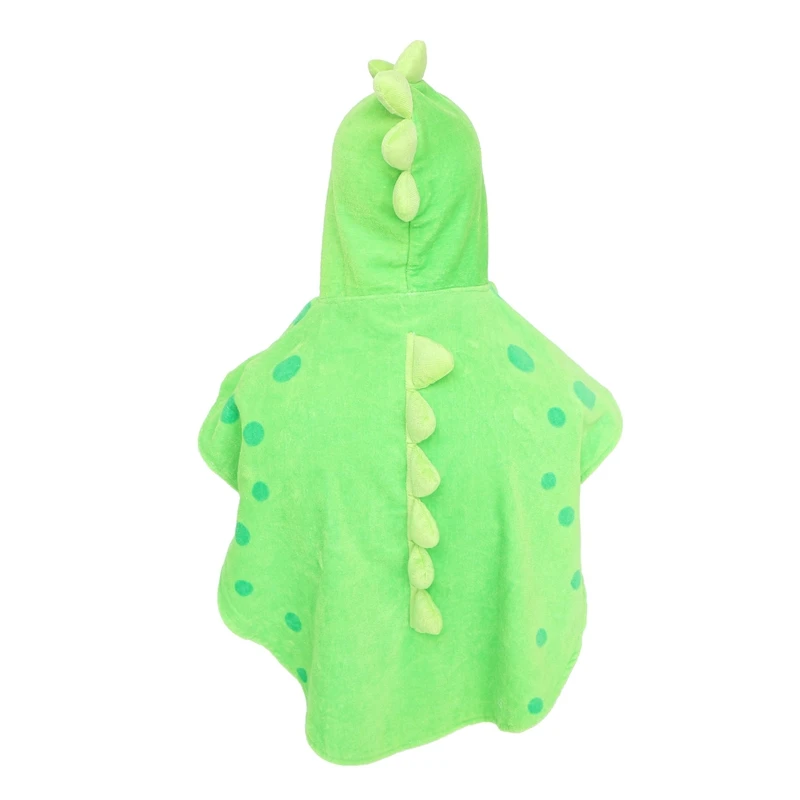 

Children Bath Towel Robe Kids Hooded Beach Swimming Poncho Dinosaur Pattern(Green+White 55 Cm X 110 Cm)