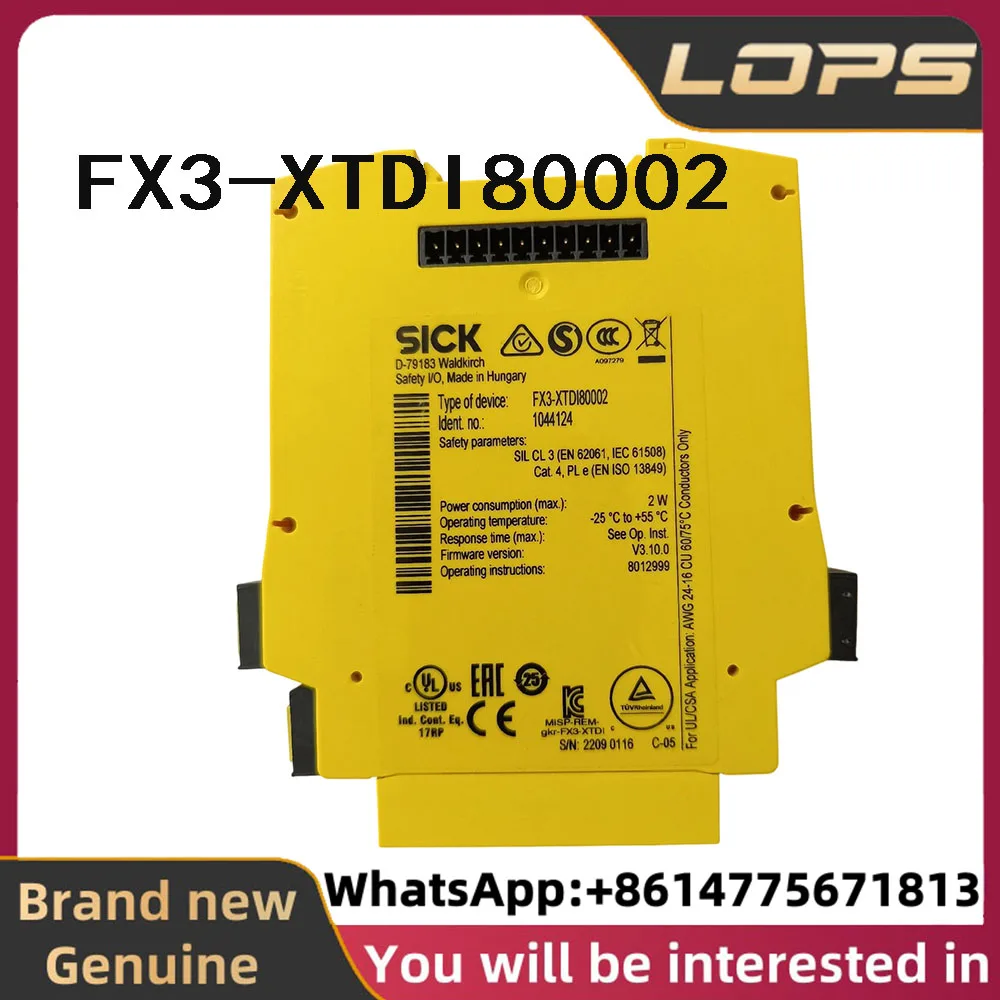 FX3-XTDI80002 Brand new original SICK Safety relay Order number: 1044124 in stock, welcome to consult