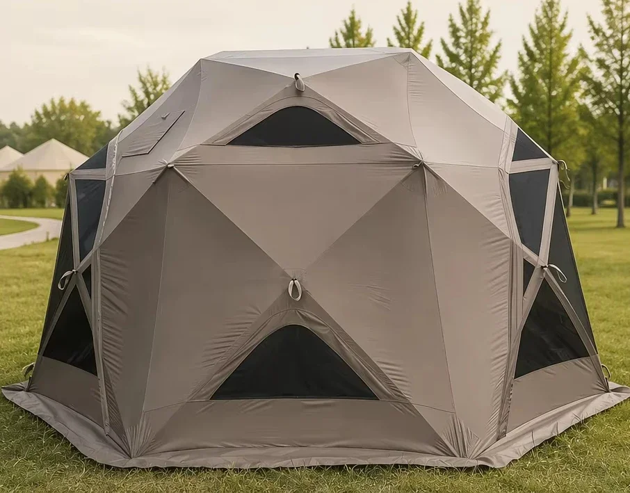 Fully Automatic Spherical Pop-Up Tent, Double Layer Oxford Family Camping Tent, Mosquito Proof Waterproof