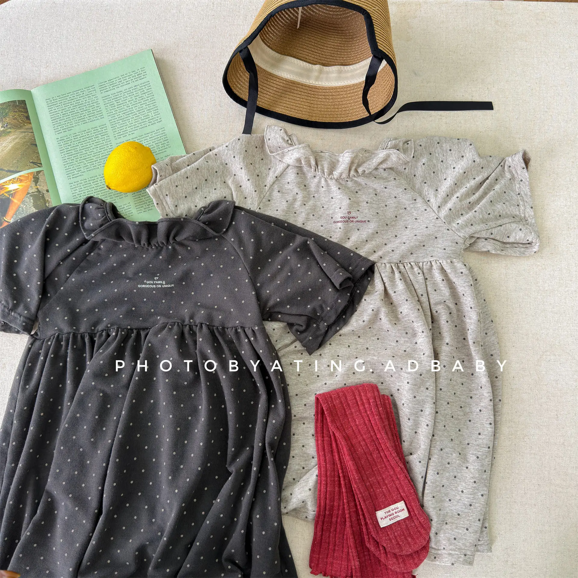 

Новое детское повседневное платье с коротким рукавом на весну 2026 года, модное свободное платье для девочек с принтом в горошек, милое платье принцессы для малышей, детская одежда