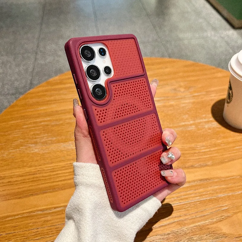 Fashion Heat Dissipation Breathable Magnetic Phone Case for Samsung Galaxy S26 S25 S24 Ultra for Magsafe Wireless Charging Case
