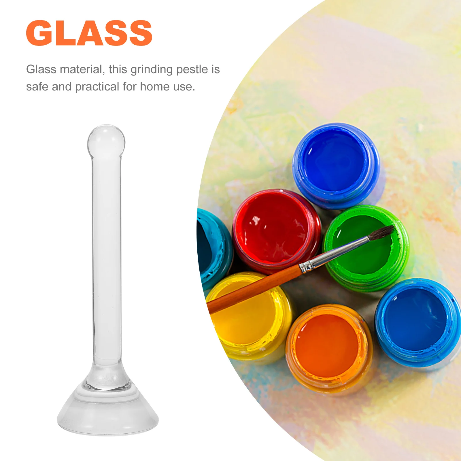Haste de moagem de pigmento de vidro muller manual pilão de moagem alça ergonômica para pintura a óleo mineral caseira pintura em aquarela