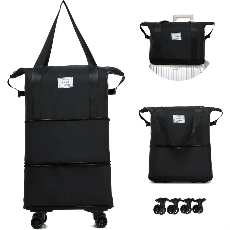 

Travel Rolling Duffel Bag with Removable Wheels CarryOn Lage