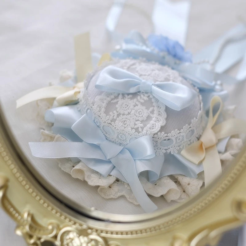 Originele blauwe Lolita vier seizoenen vlinderboog elegantie pop haarband hoed mouw KC ballettraktatie