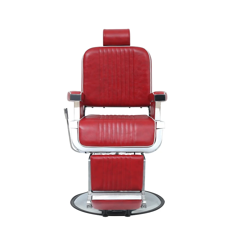 Thick Cushioned Synthetic Leather Reclining Backrest Easy-to-Use Hydraulic Lift Durable Modern Salon Barber Chair