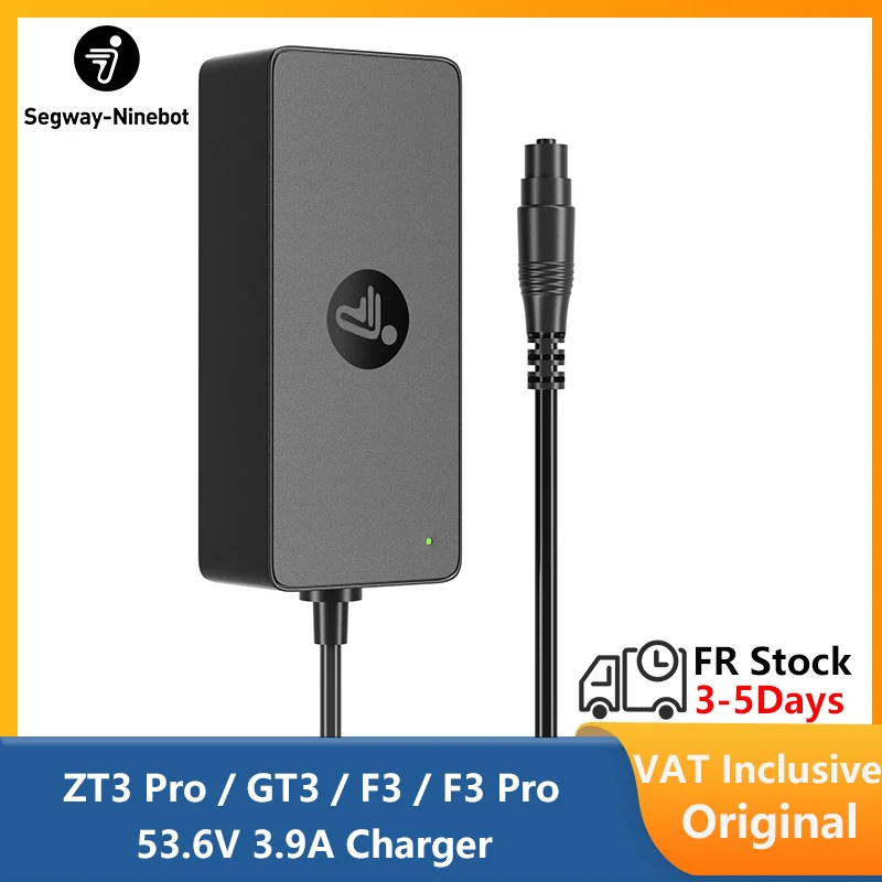 Chargeur d'origine 53,6 V 3,9 A pour trottinette électrique Ninebot By Segway ZT3 Pro/GT3/F3/F3 Pro, chargeur rapide pour batterie 48 V (FR Stock)
