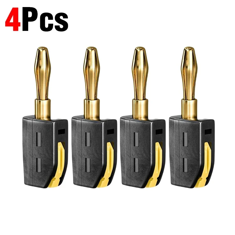 1-6PCS Tragbare 32A 4mm Bananen Stecker Solderless Quick Connect Hohe Strom Vergoldete Anschlüsse audio Kupfer Lautsprecher Verstärker