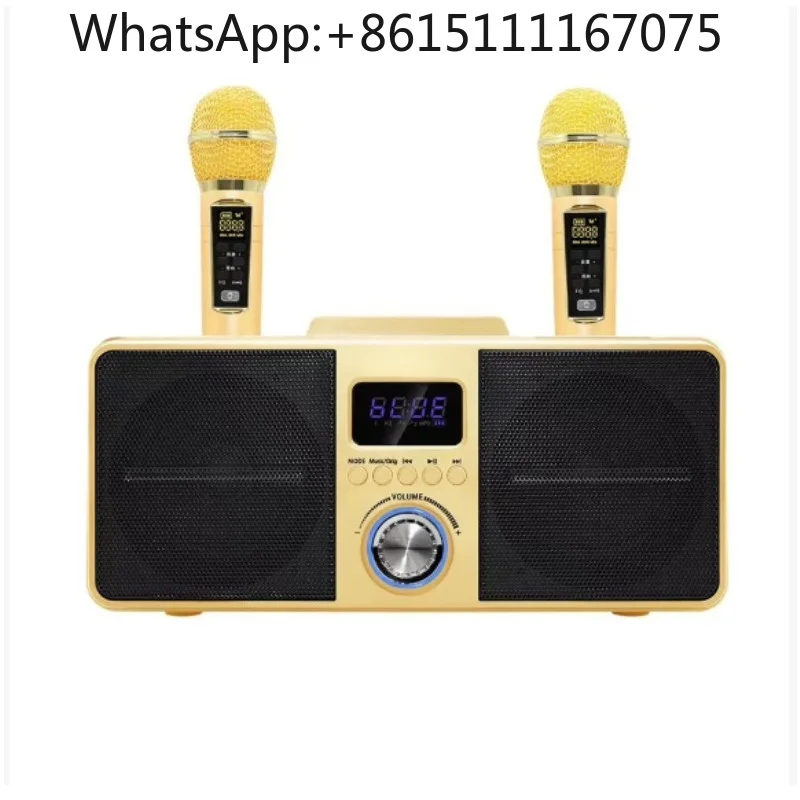 SD309 Bluetooth Karaoke Speaker With Dual Microphones 3D Surround Subwoofer Wireless Home Singing Audio Player