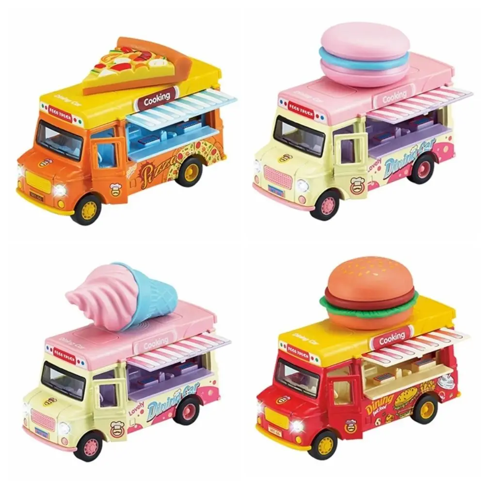 Burger Bus camion de nourriture jouet couleurs vives avec musique lumière crème glacée modèle de voiture véhicule exquis tirer voiture