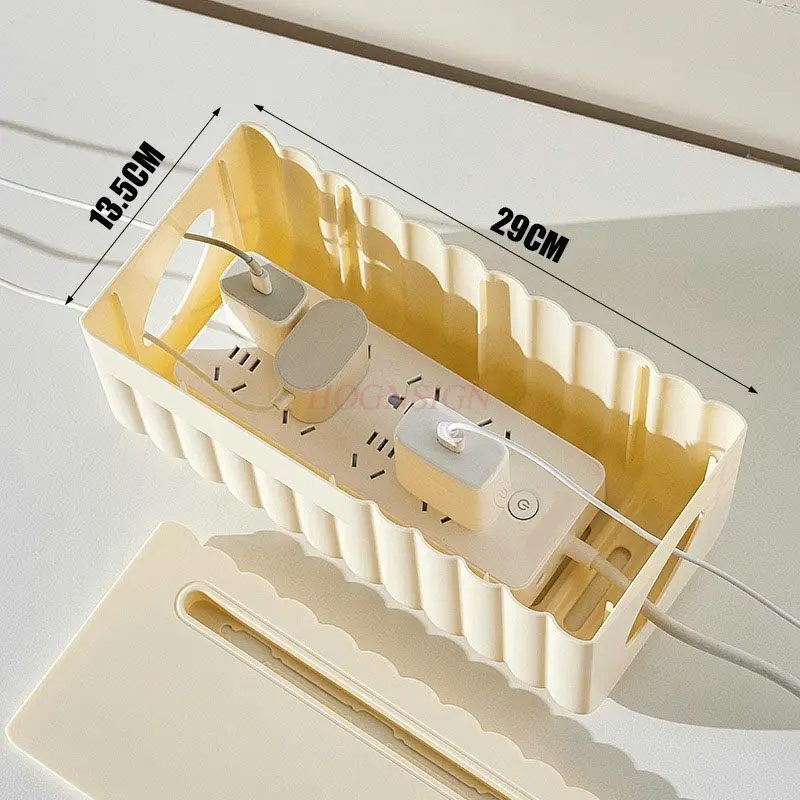 1pcs TV cabinet socket strip storage box, charger wire shielding box, desktop power strip, hub data cable