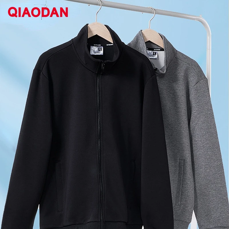 

QIAODAN Men Cardigan Jacket 2023 Autumn High Quality Sportwear Running Long Sleeve Training Comfortable Knitted Tops XWD33203369