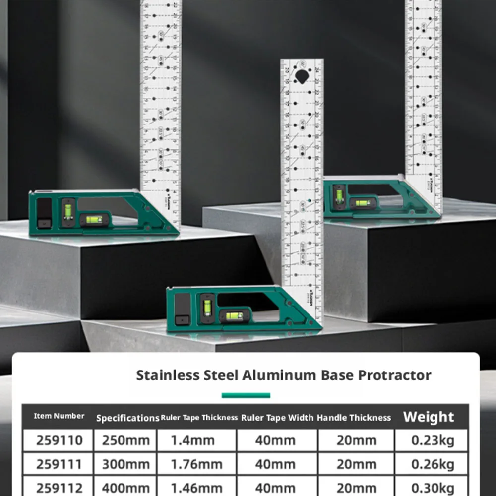 Measuring Tools, Quick Positioning Angle Ruler Drawing Tool, High-Precision L-Square Ruler, Stainless Steel Multi-Angle Measuring Tool