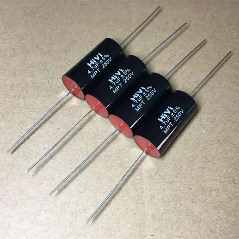 5 ชิ้น Huiwei HIVI MPT 4.7UF 250V ตัวเก็บประจุแบบไม่มีขั้วสำหรับลำโพงเสียงพร้อมขาทองแดงแบบแบ่งส่วน