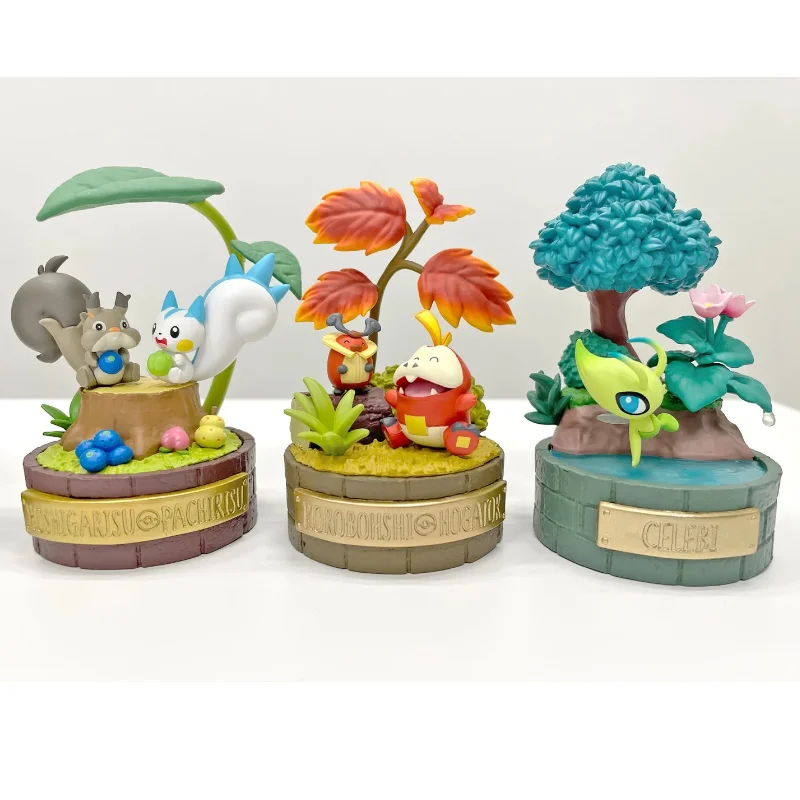 

Rement Pokemon Peaceful Moments Forest Tale Series Mini Diorama Genuine Blind Box Figure Cute Nature Scene Display Model
