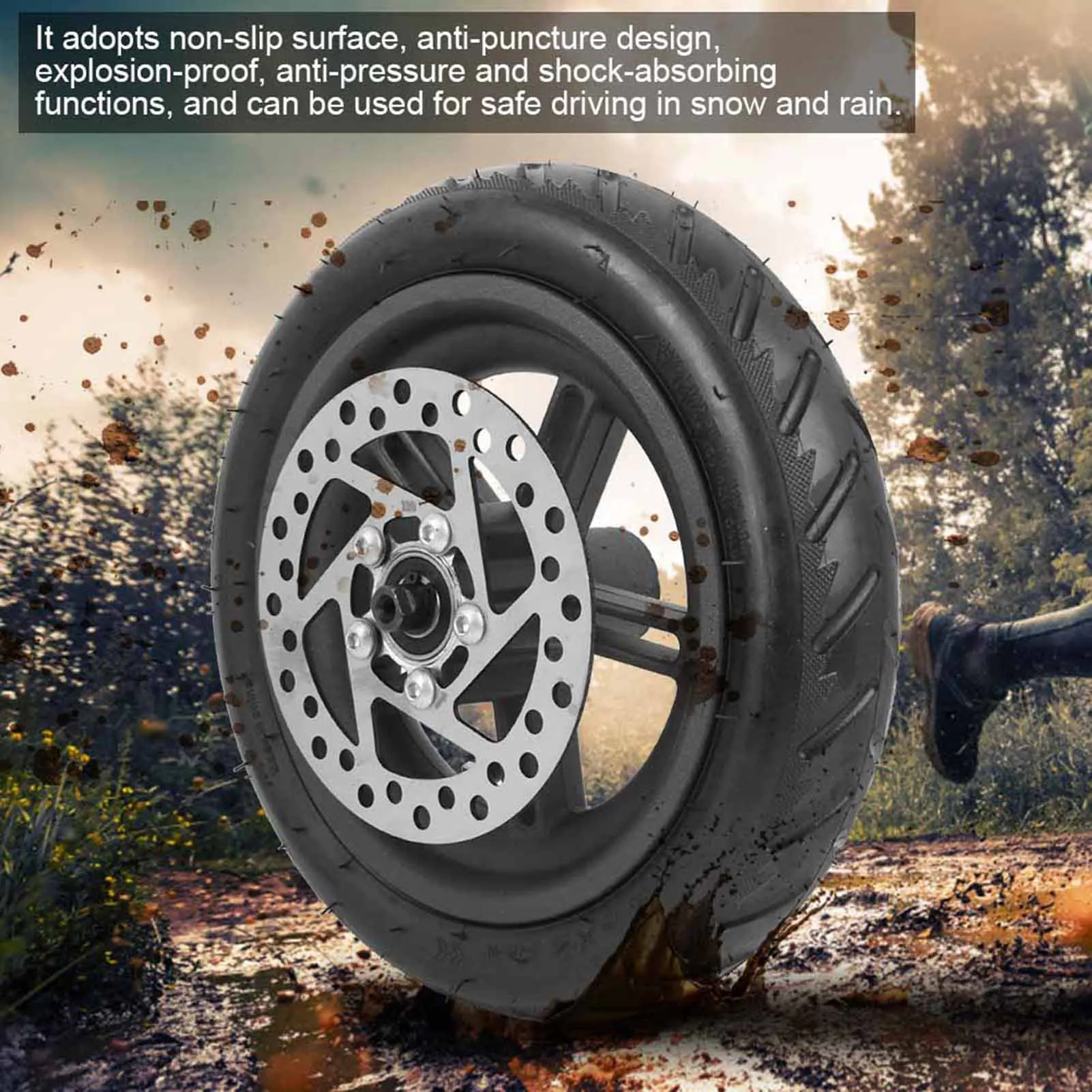 Inflatable Rear Wheel and 120 Disc Brake Accessory for XIAOMI PRO Electric Scooter