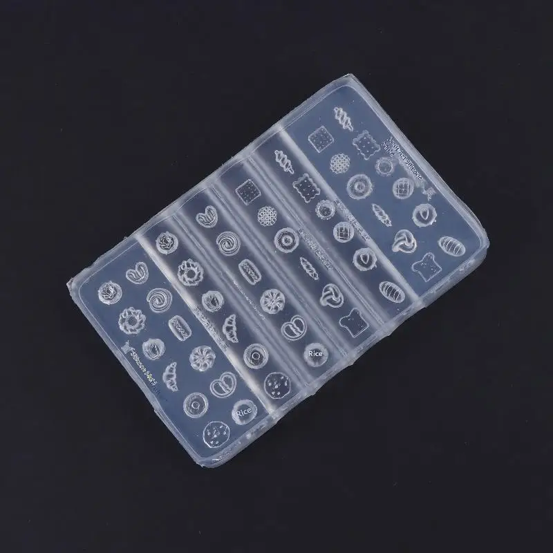 Nail Art Silicone Mold Mini Dessert Mold Bread Croissant Toast Biscuits Baking Tools Diy Silicone Nail Art Templates Nails Mold
