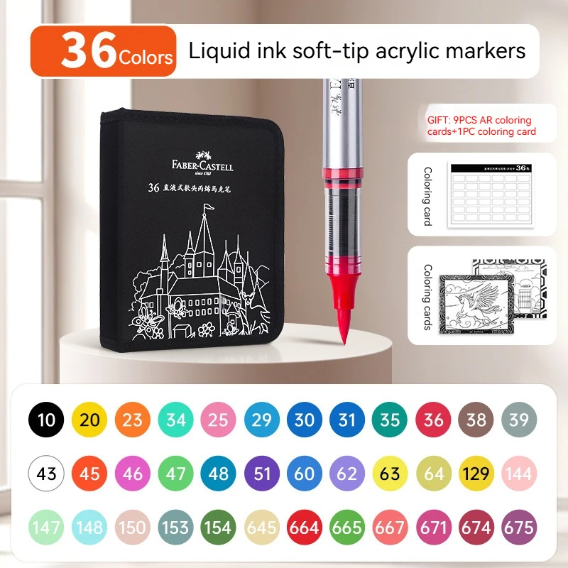 Faber Castell Direct Vloeibare Marker Pen Set 24-80 Kleuren DIY Handgetekende Graffiti Verf Art Acrylverf Pennen voor Kunstenaar Studenten