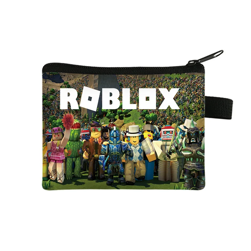 Roblox-monedero portátil para niños, billetera pequeña de dibujos animados para estudiantes, bolsa de almacenamiento de poliéster para llaves, regalos de vacaciones para niños, nuevo