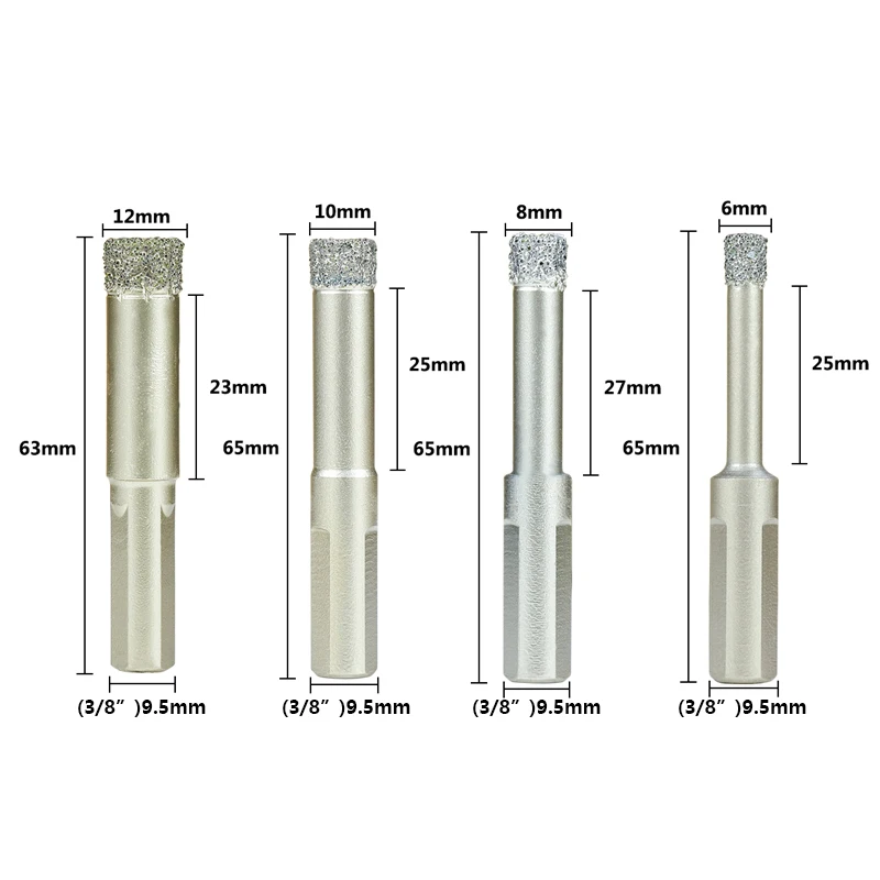 HAMPTON Diamond Drill Bit 6/8/10/12/14mm Tile Hole Saw Cutter For Glass Marble Granite Brick Tile Ceramic Concrete Drilling