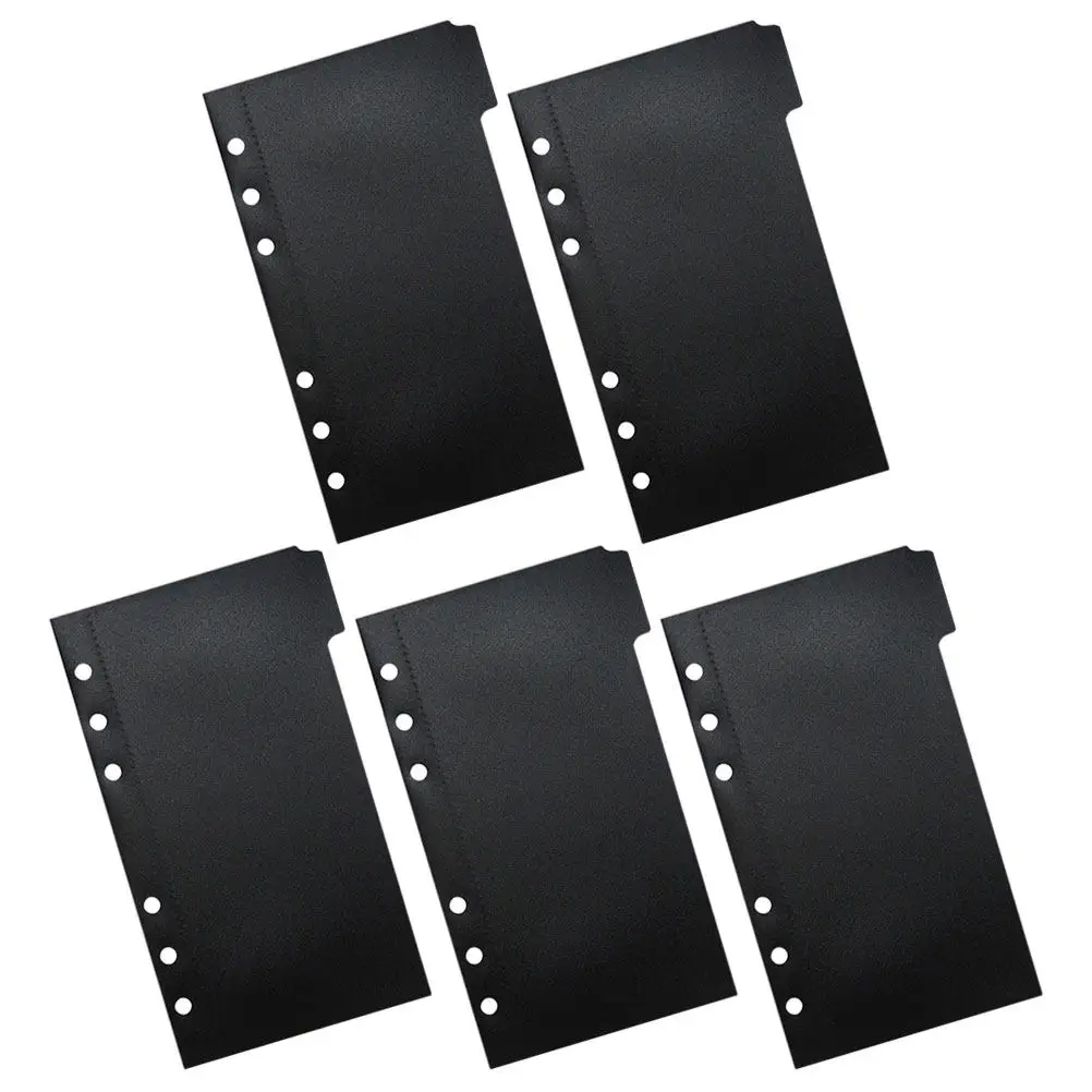 

1Set Binder Pockets for 6-Ring Binders Heavy-Duty Plastic Document Organizer Pouches Snap Closure for Office School