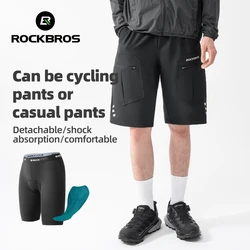 ROCKBROS Summer Cycling Shorts With Underwear Lightweight Breathable Shock Absorption Cushion Men Outdoor Sports Cycling Shorts