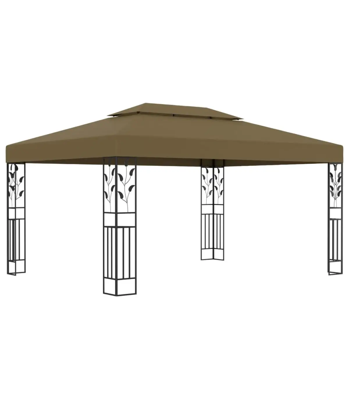 Taupe 3x4m 180g/m² double roof gazebos Arbor tents with Gray