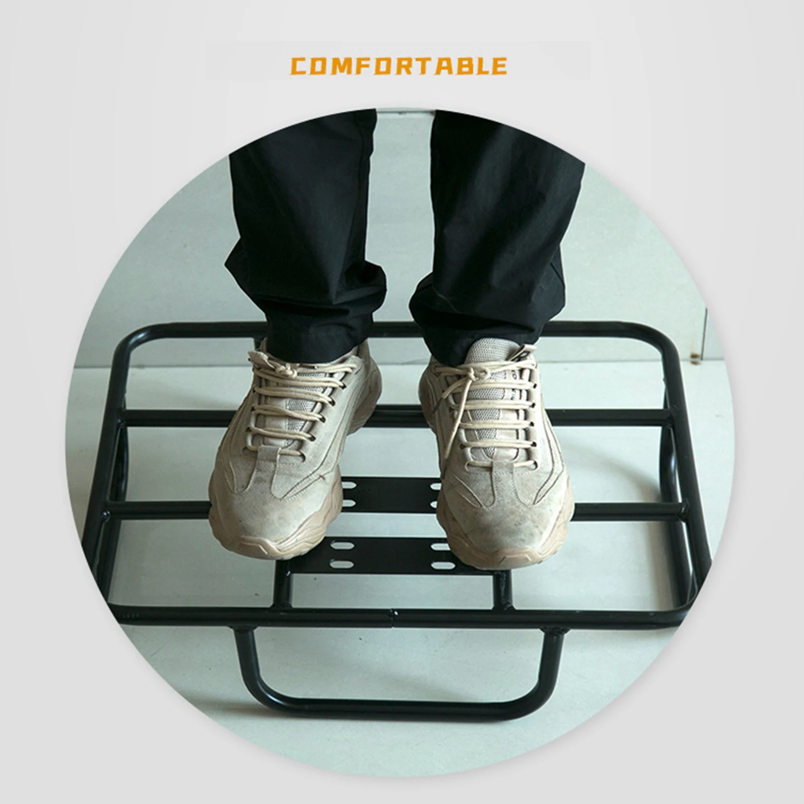 Portapacchi posteriore per moto, portapacchi per scatola per consegna cibo, griglia posteriore, carico da 80 kg, tubo in acciaio senza saldatura universale per moto