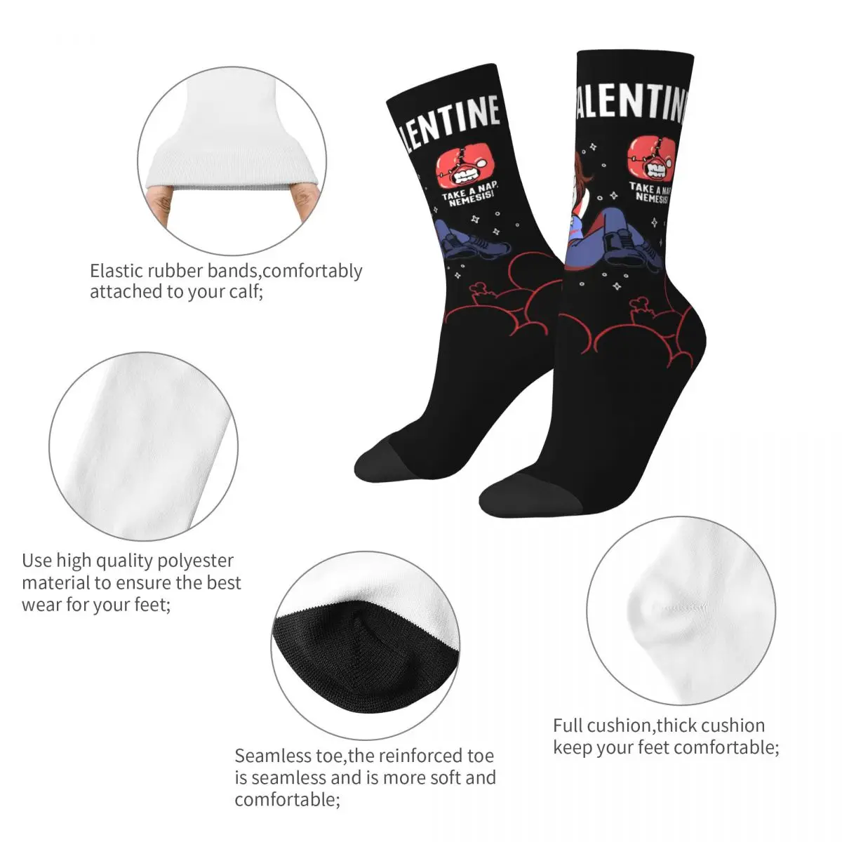 Residents Evils Chill With Jill Valentine Socks Men Women Polyester Horror Games Socks Novelty Spring Winter Stockings