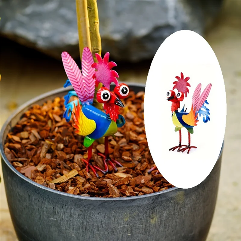 

-AT37 1Pc Outdoor Strange Iron Rooster, Yard Iron L Rooster Decoration, Rooster Decoration Garden Chicken Statue Outdoor