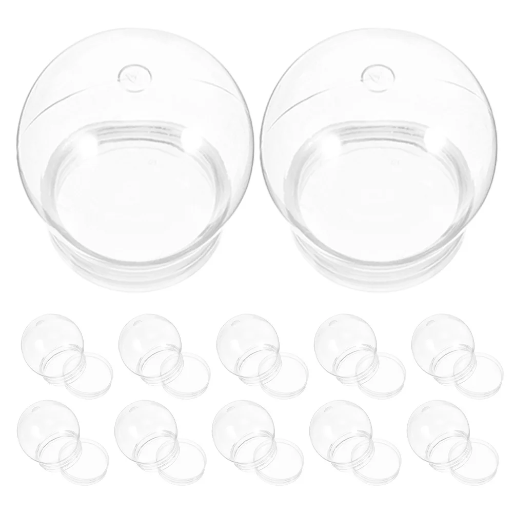 

12Pcs Christmas Snow Globe Clear Plastic Water Globes Empty Fillable DIY Craft Jars Screw Off Cap Winter Decoration Snow Globe