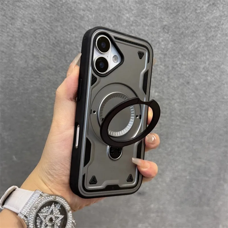 

New Fashion Phone Magnetic Stand iphone16promax 15pro 14/13/12Drop-Resistant Protective Cover