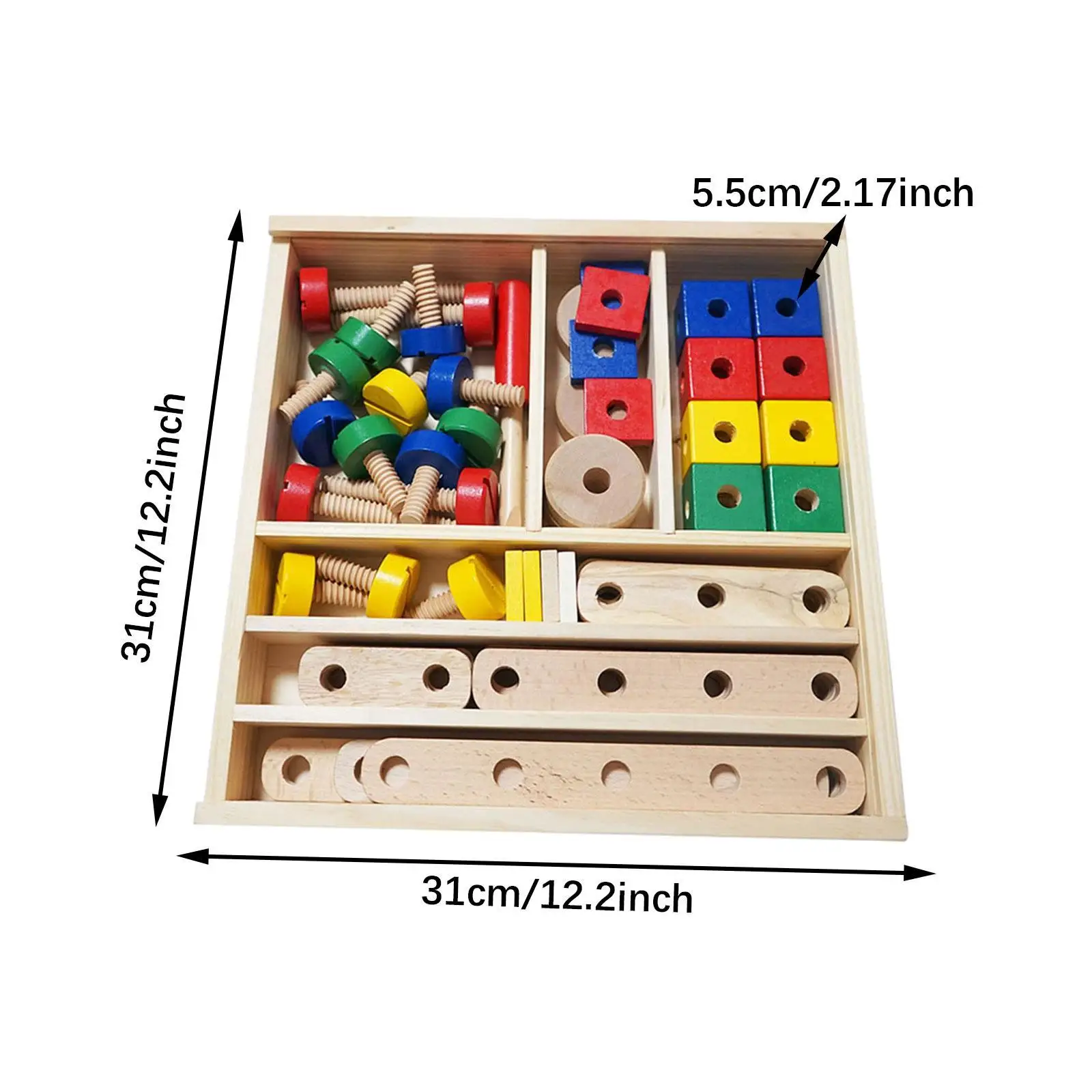 Kinder Mutter und Schrauben Spielzeug Holz Block Bausatz Mutter Puzzles Block Schraube passend