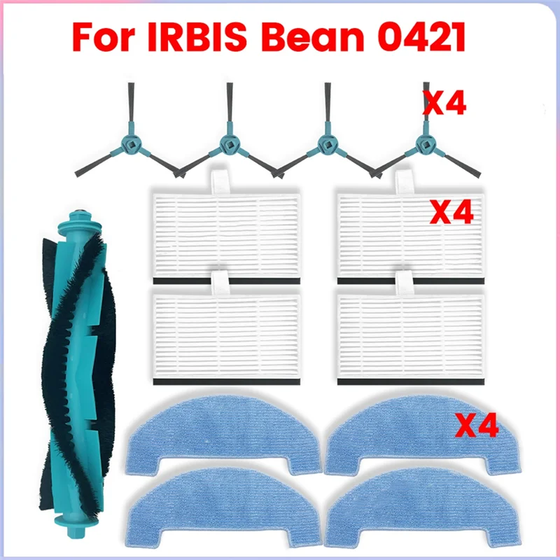 IRBIS Bean 0421 용 ABMO 진공 부품 메인 롤러 사이드 브러시 Hepa 필터 걸레 천 액세서리