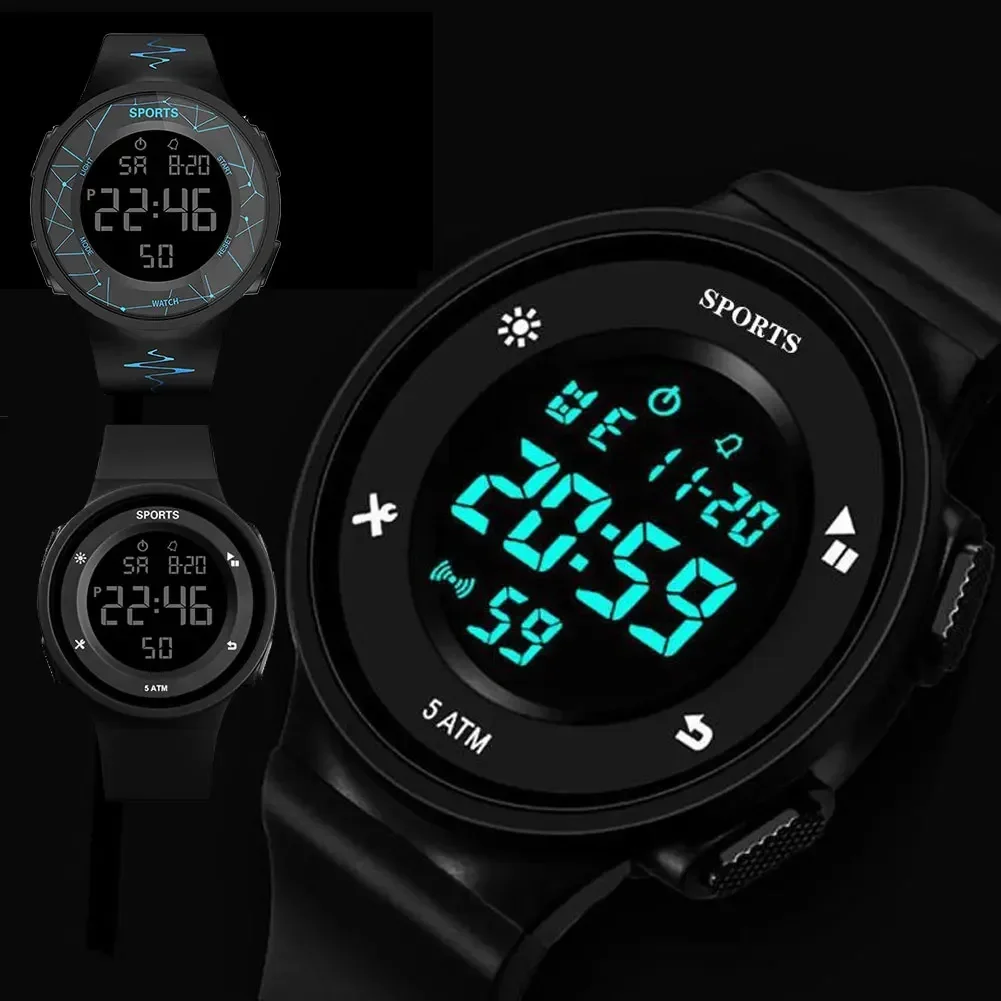 Waterproof Luminous Electronic Watch for Men Trendy Simple Fashion Large Screen Sports Watch Multifunctional Sports Watch