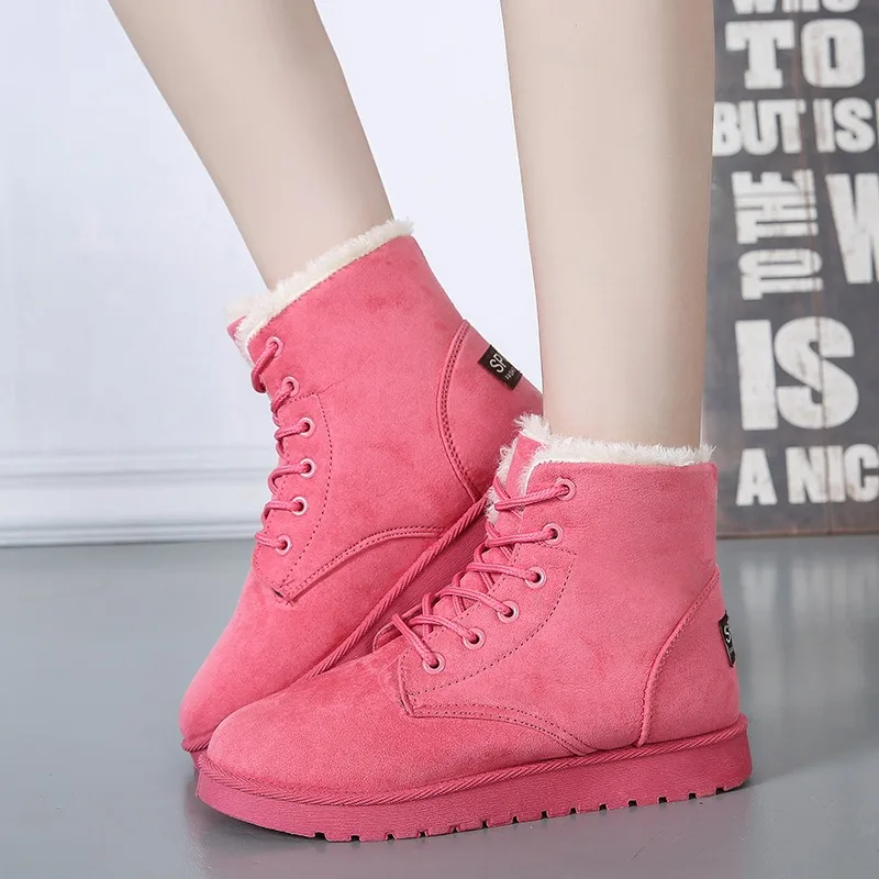 

Thickened Cotton Shoes with Fleece Casual Short Tube Winter Boots for Women Comfortable Warm Large Size Rubber Snow Boots