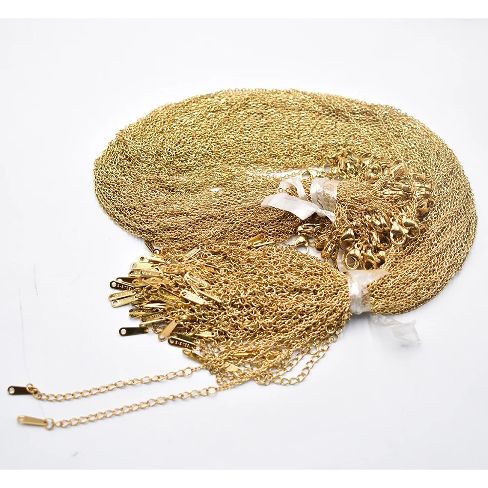 Wholesale 1.5mm 2mm 45+5cm 60+5cm stainless steel Necklace Rope Chain Lobster Clasp DIY Jewelry Accessories 100pcs/lot free image 3