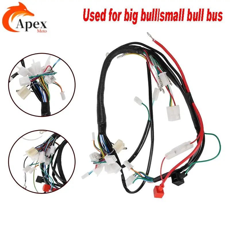 Motorcycle Full Complete Electric CDI Wiring Harness Wiring Loom Coil Rectifier Kits for 50-250 300CC ATV Quad