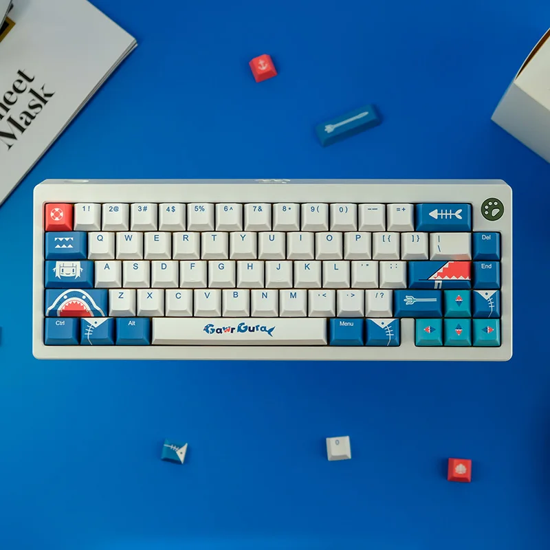 129 Phím Gura PBT Keycap Anh Đào Hồ Sơ Nhuộm Thăng Hoa Anh Đào Keycaps Cho Switch Cherry MX CMMK IK75 Tùy Chỉnh Bàn Phím Cơ