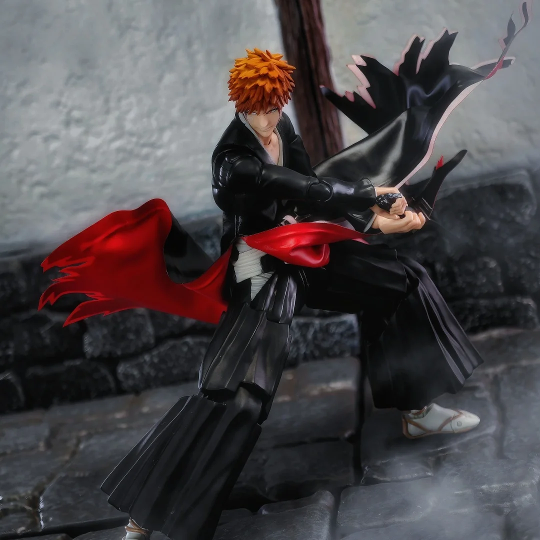 Bleach Shf Anime fait à la main Kurosaki Ichigo l'ourlet de la guerre du sang de mille ans d'une jupe construite en fil de fer convient au jouet 1/12