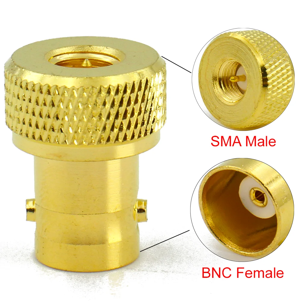 1/3/5/10pcs BNC (Q9)  to SMA RF Copper Connector Female Male Jack Converter BNC/SMA-KJ Disc Nickel Plated for FPV Antennas Wi-Fi