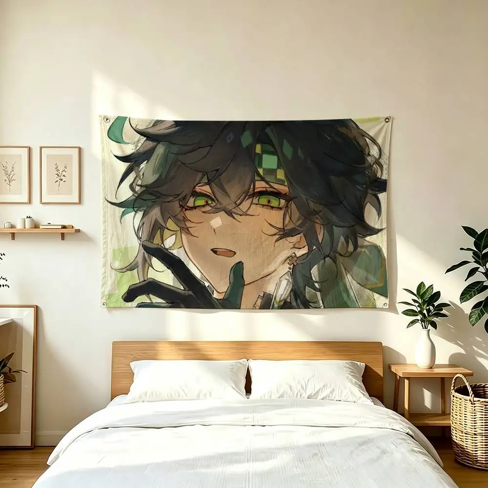 G-Genshin Impact K-Kinich  Flags for Bedrooms Home Decor Items Outdoor Decors Garage Decoration Flaga