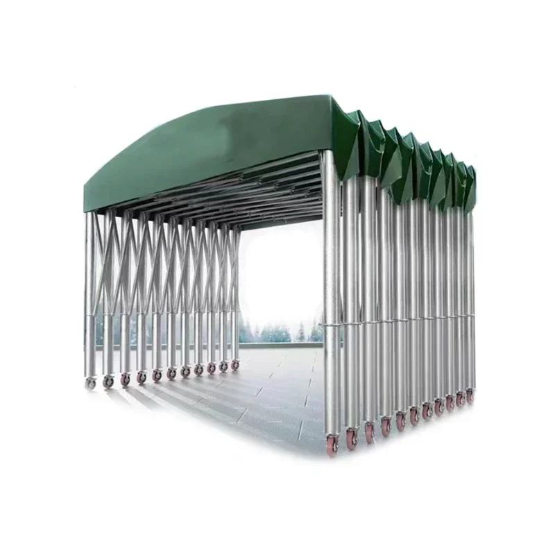 Movable Push-Pull Event Sliding Sunshade Canopy, Outdoor Large Warehouse Storage Shelter Tent